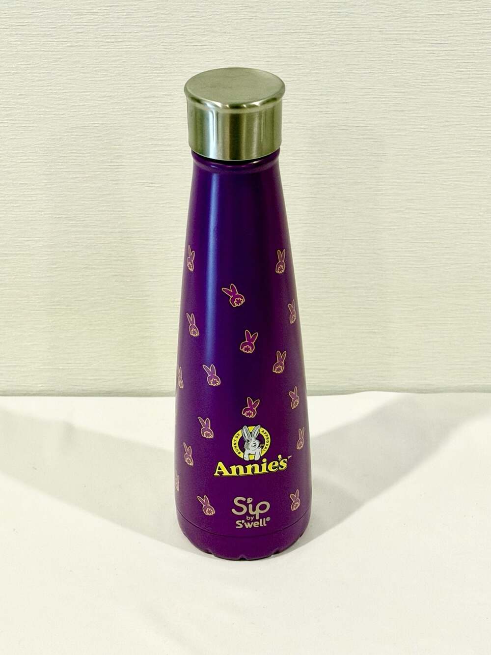 Sip by S'well x Annie's Homegrown Purple Bunny Pattern Water Bottle 15oz